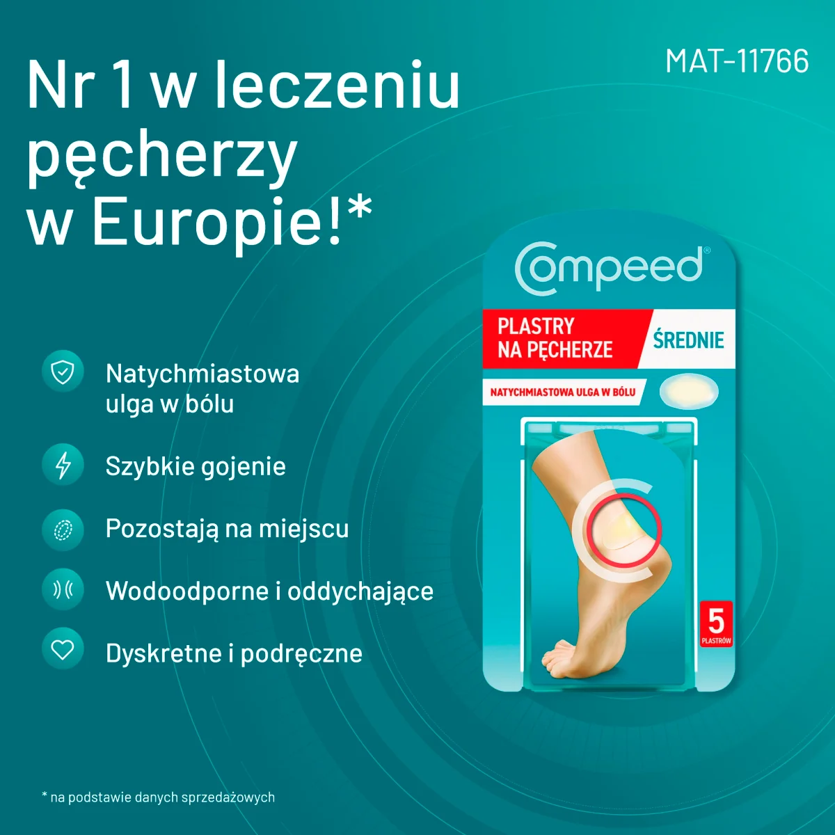 Compeed plastry na pęcherze średnie, 10 sztuk