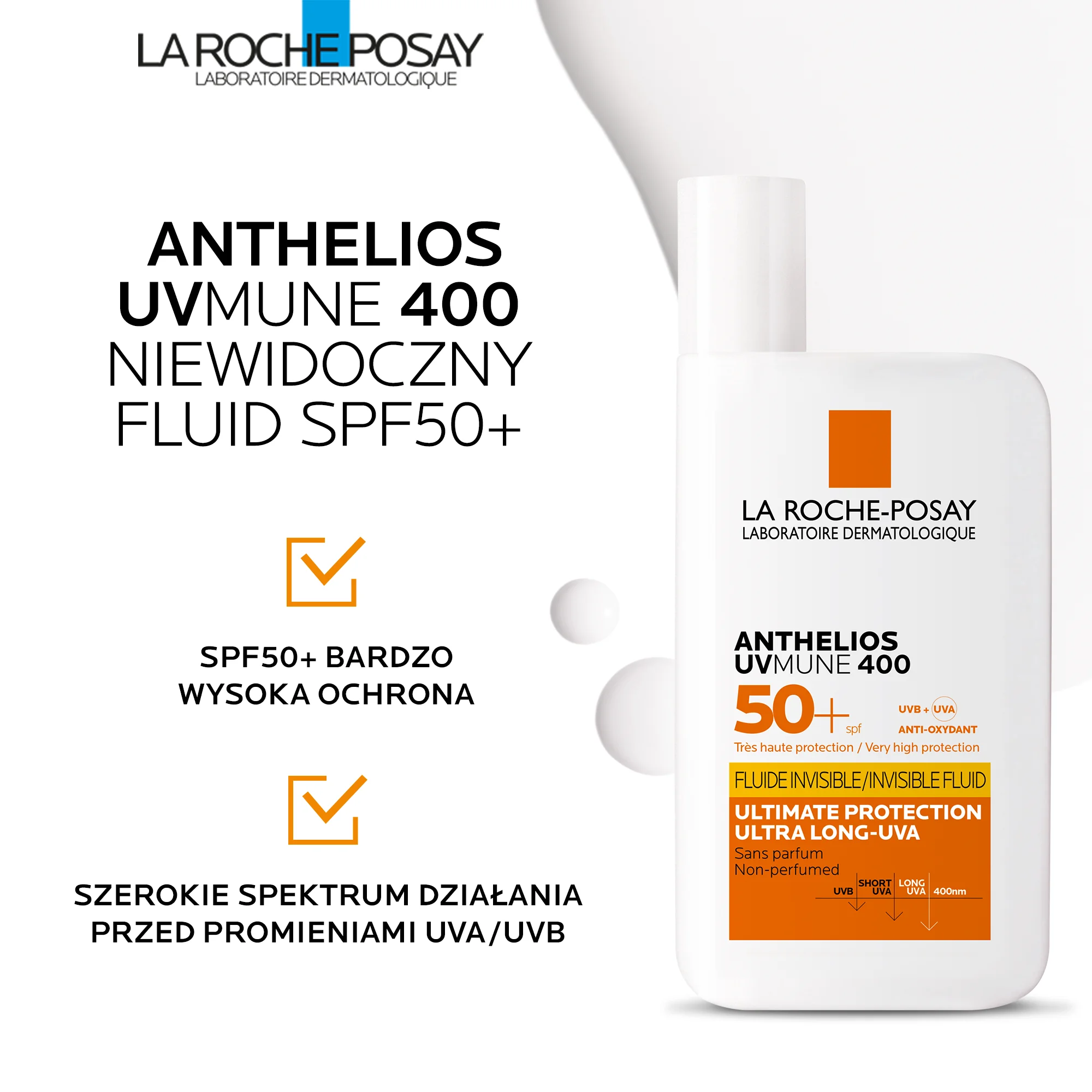 La Roche-Posay Anthelios UVMune 400 niewidoczny fluid SPF 50+, 50 ml