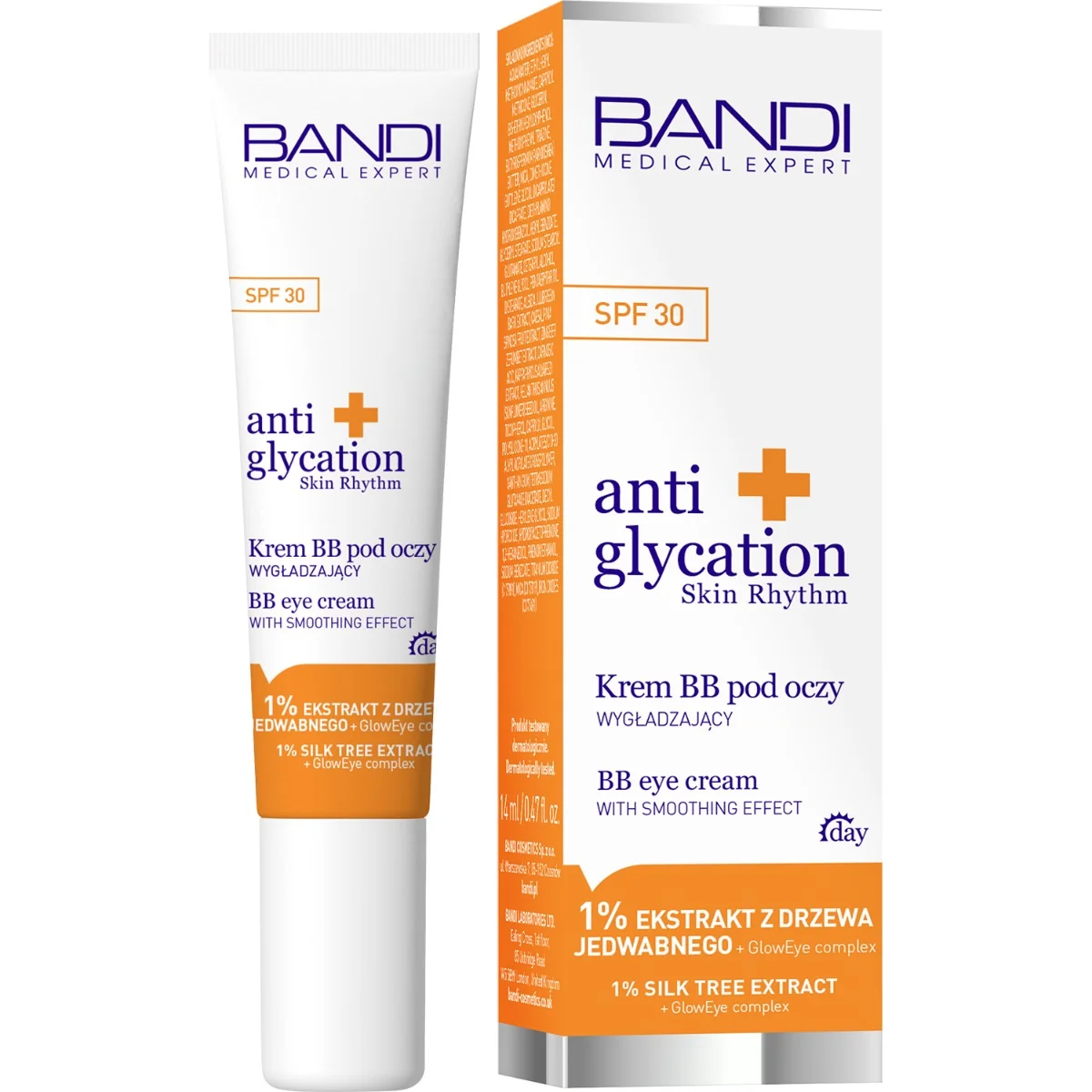 Bandi Medical Expert Anti Glycation krem BB pod oczy wygładzający, SPF 30, 14 ml