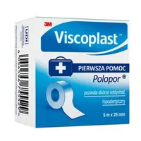 Viscoplast Polopor, przylepiec włókninowy, hipoalergiczny, 5 m x 25 mm, 1 sztuka