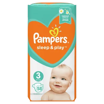 *Pampers Sleep & Play, pieluchy, rozmiar 3, 6-10 kg, 58 sztuk 