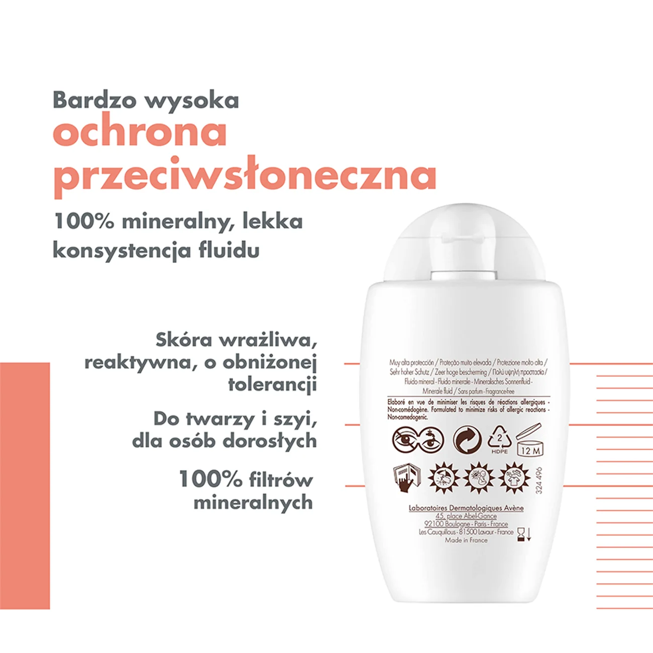 Avene Fluid mineralny SPF50+, 40ml fluid mineralny SPF 50+, 40 ml