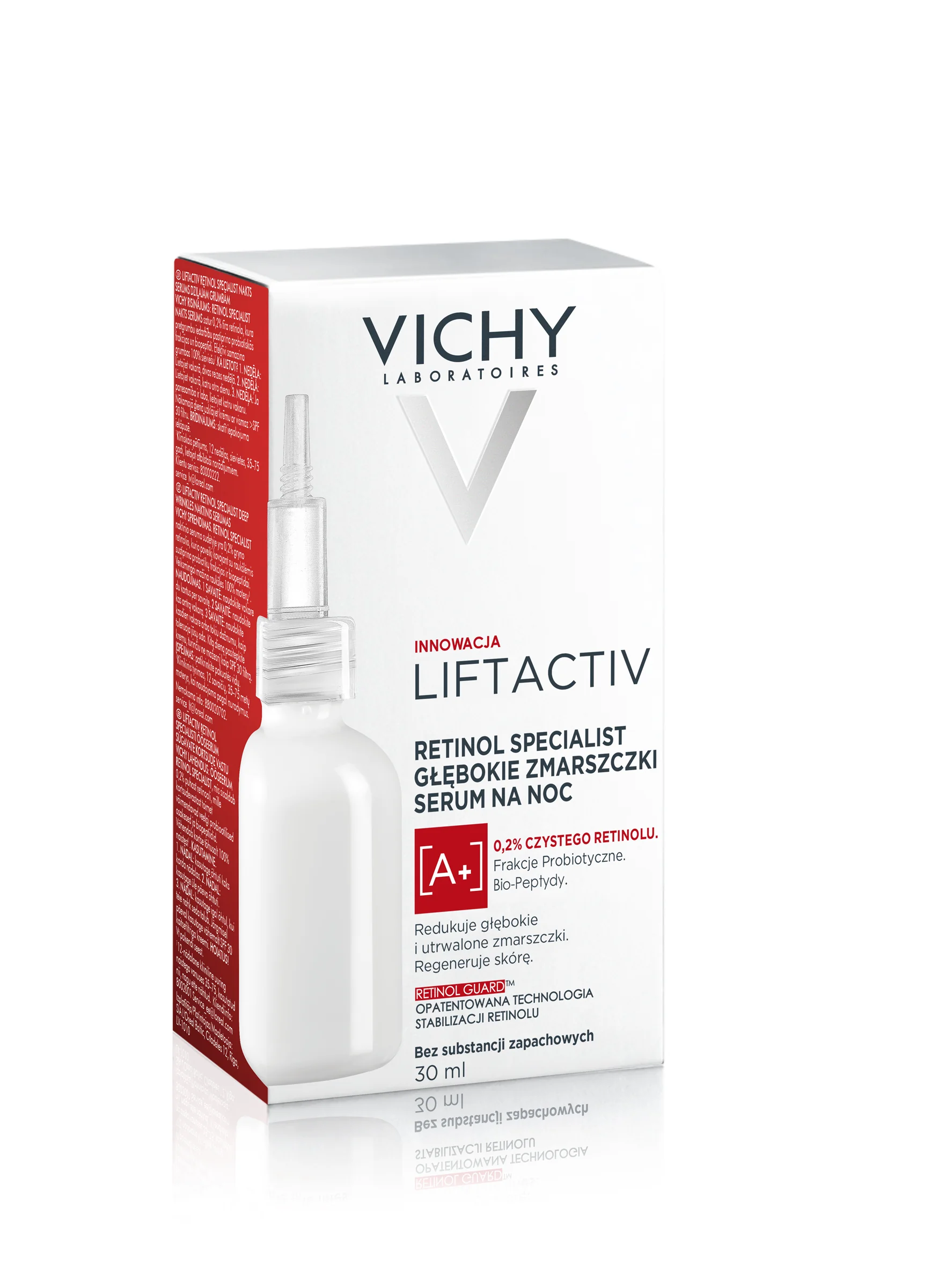 Vichy Liftactiv Retinol Specialist, Głębokie zmarszczki, Serum na noc, 30 ml