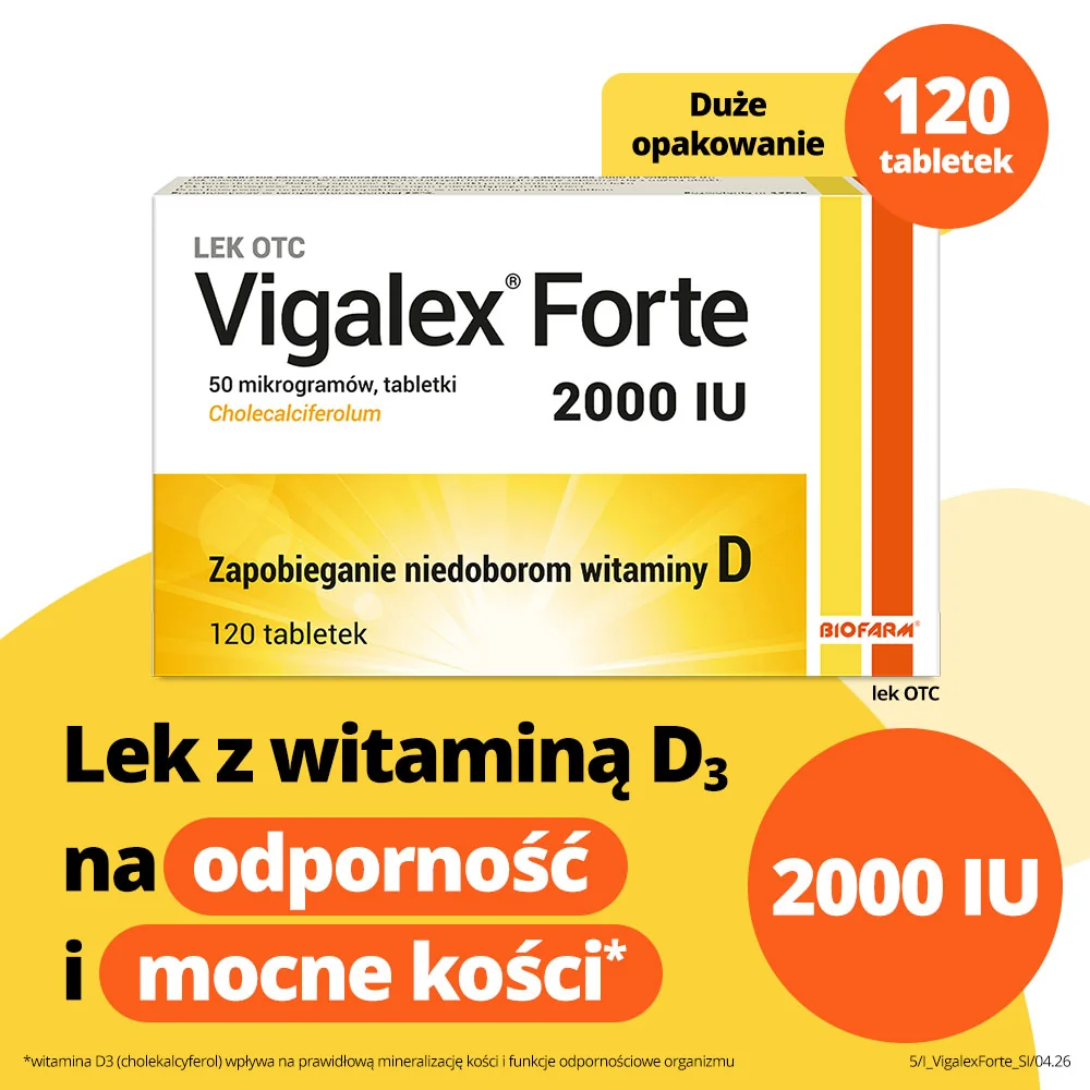 Vigalex Forte 2000 IU (50 µg), 120 tabletek