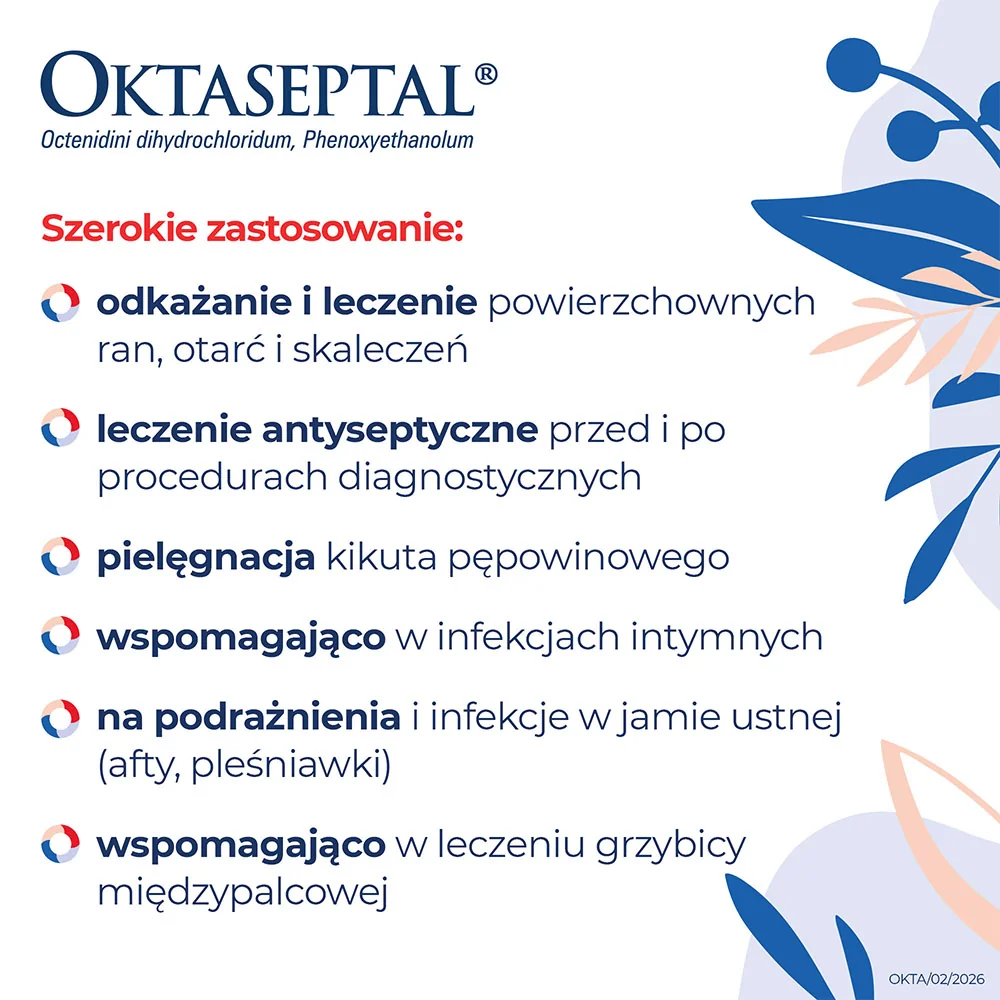 Oktaseptal (0,10 g + 2,00 g)/100 g, aerozol na skórę