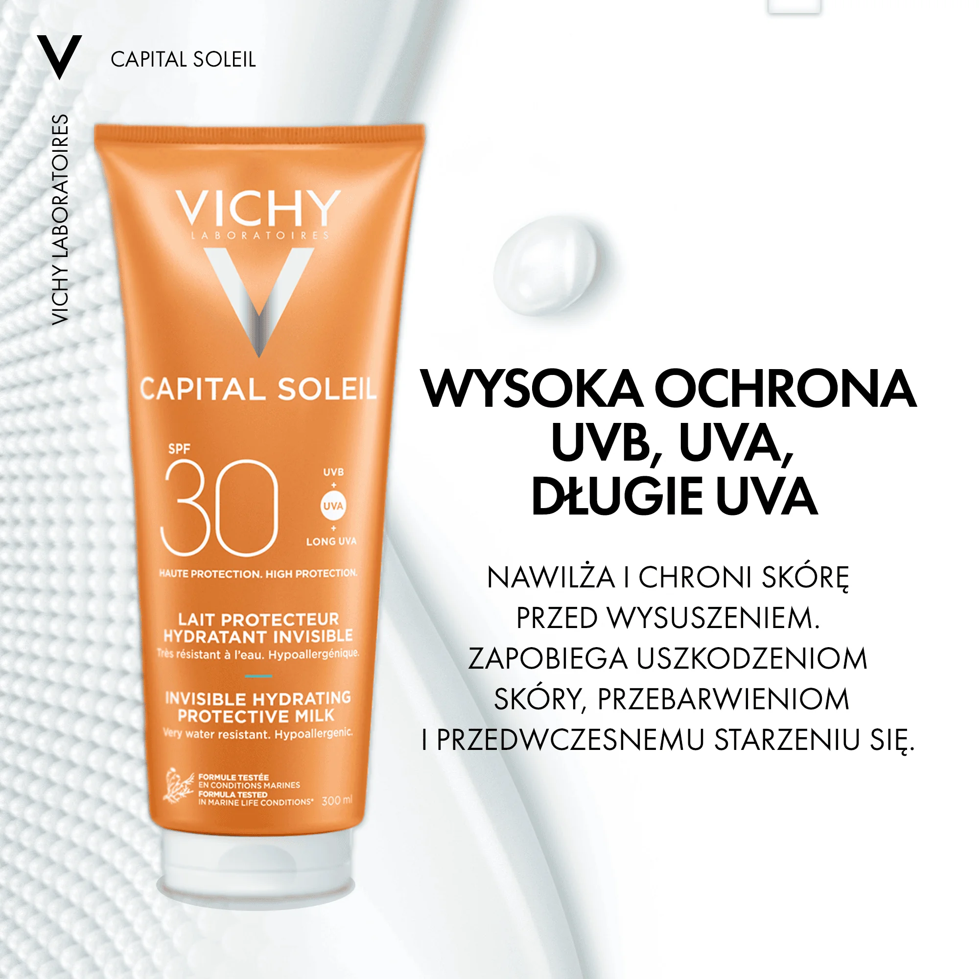 Vichy Idéal Soleil ochronne mleczko do twarzy i ciała SPF 30, 300 ml