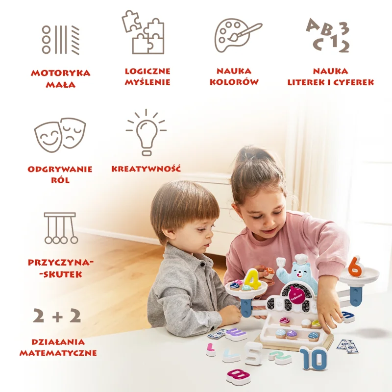 Top Bright Głodny Miś waga szalkowa Montessori 36 m+
