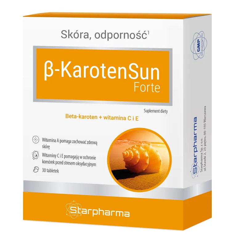 Beta-Karoten Sun forte, suplement diety, 30 tabletek