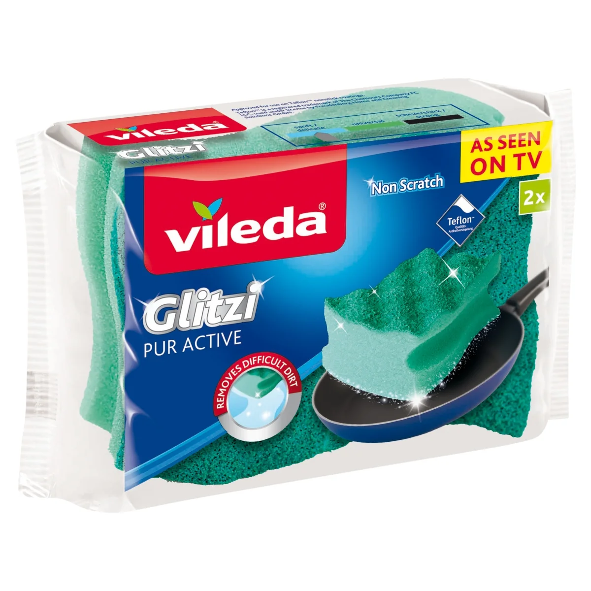 Vileda Pur Active zmywak profilowany, 2 sztuki