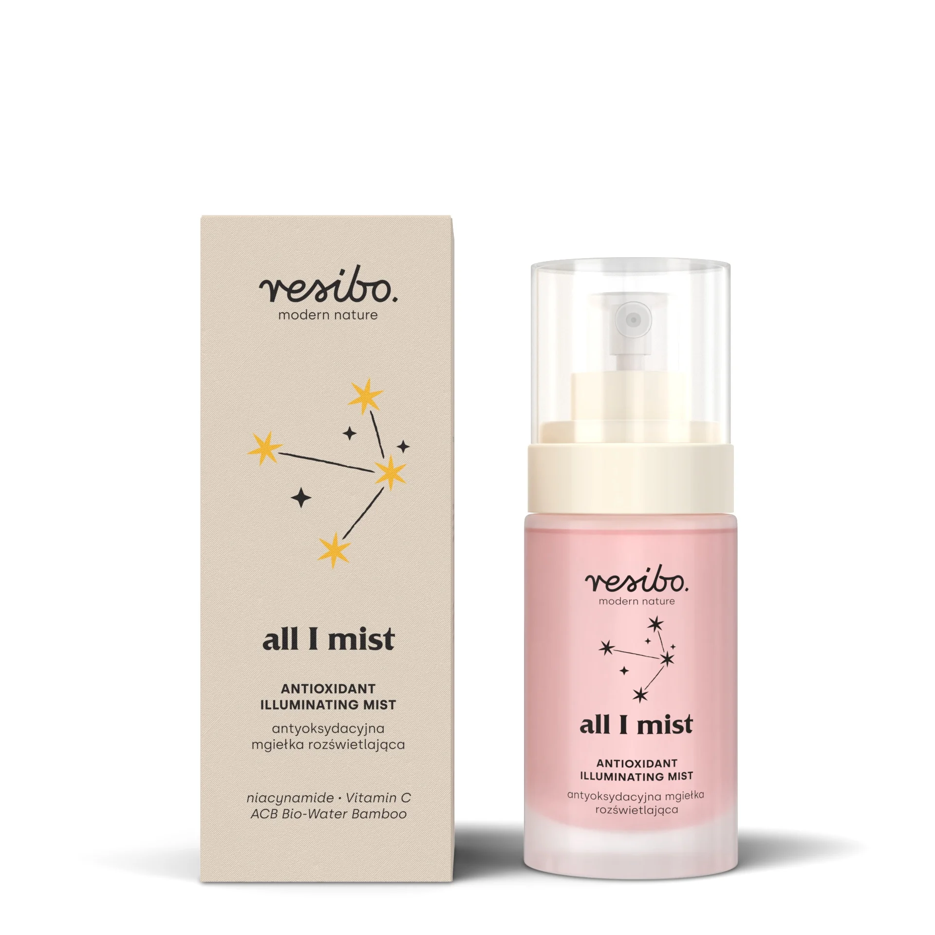 Resibo All I mist antyoksydacyjna mgiełka rozświetlająca, 30 ml