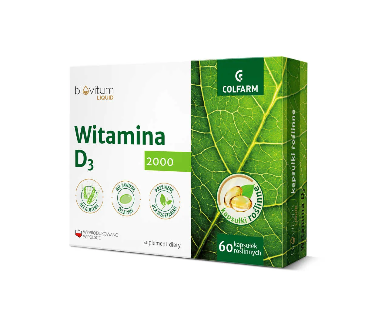Biovitum Liquid Witamina D3, suplement diety, 60 kapsułek
