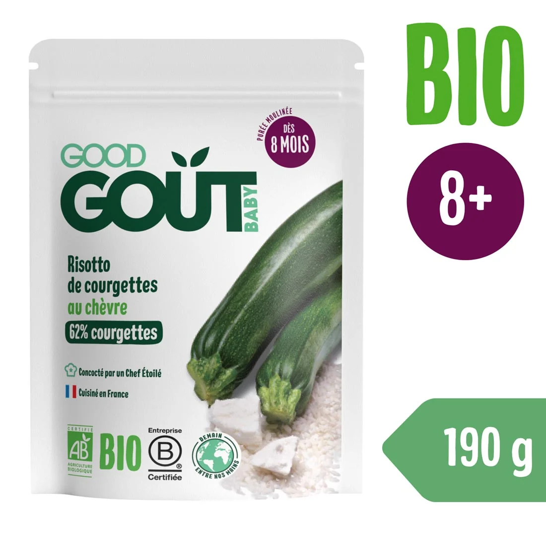 Good Gout BIO risotto z cukinią i kozim serem, 190 g