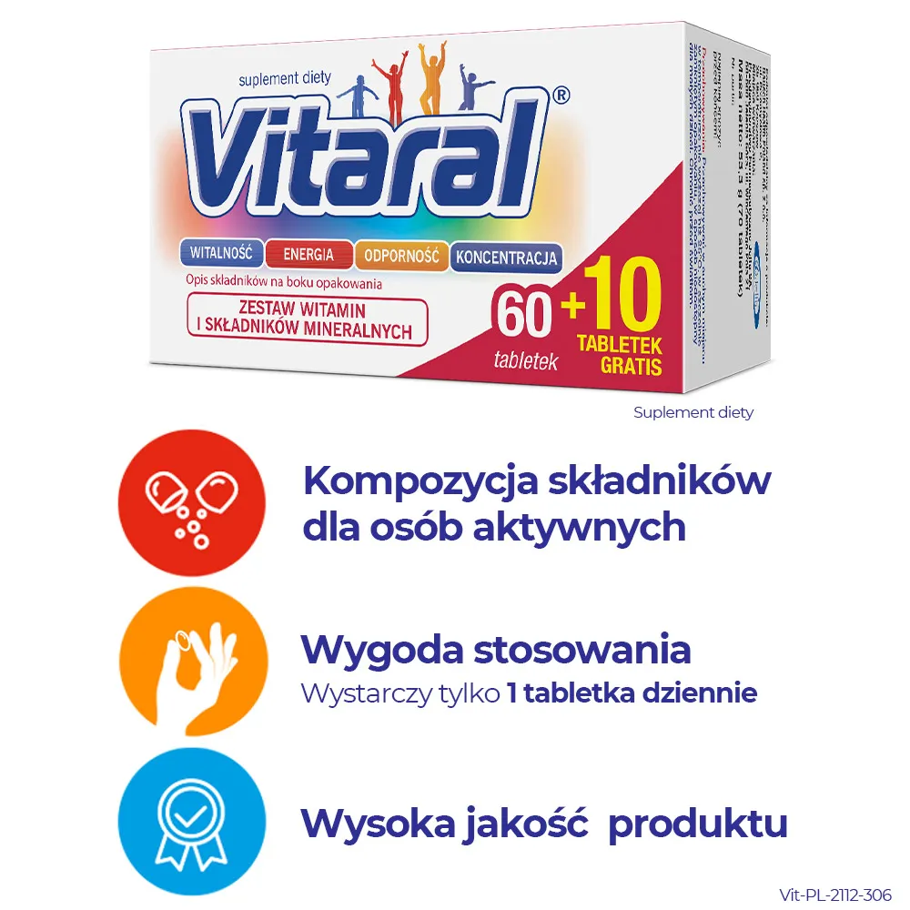 Vitaral, suplement diety, 70 tabletek 
