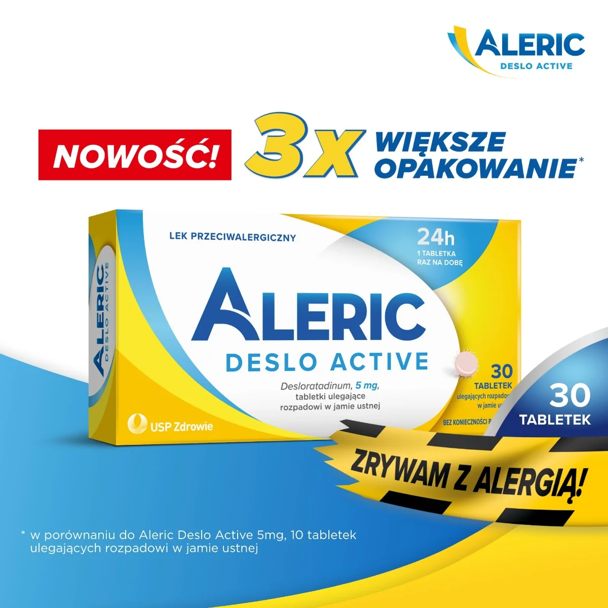 Aleric Deslo Active 5 mg 30 tabletek ulegających rozpadowi w jamie ustnej
