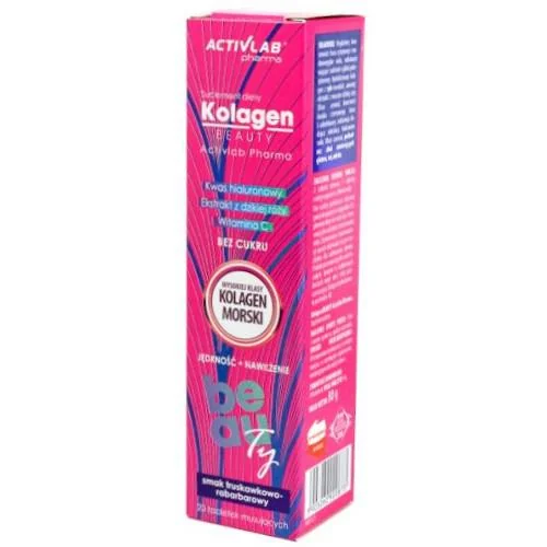 Activlab Pharma Kolagen Beauty truskawka-rabarbar, 20 tabletek musujących