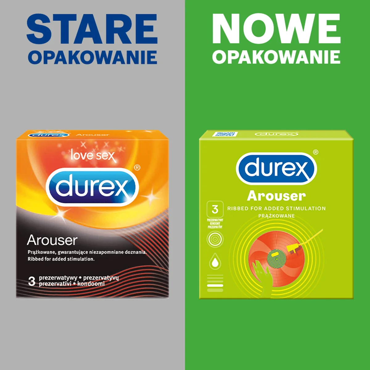 Durex Arouser prezerwatywy, 3 szt.