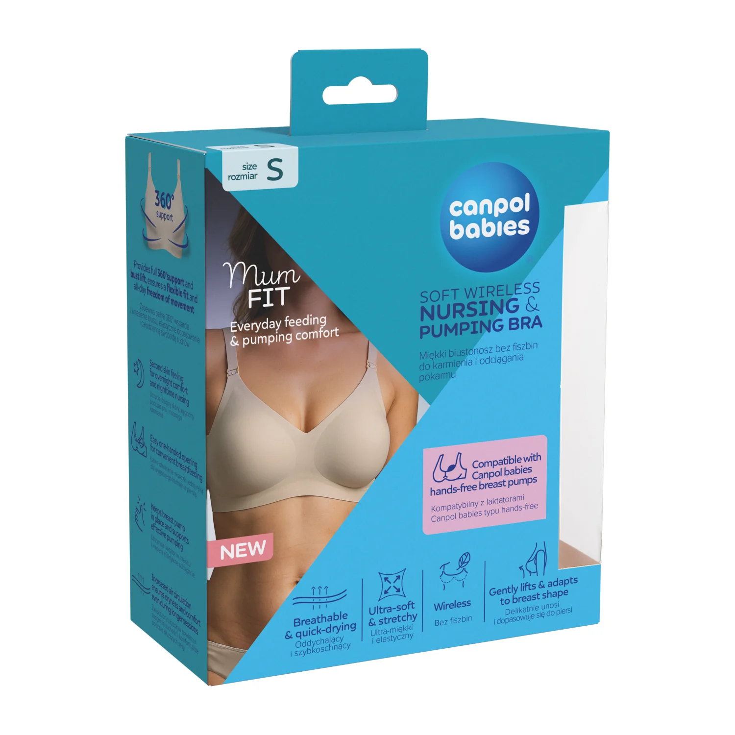 Canpol Babies Mum Fit biustonosz do karmienia i odciągania S, 1 sztuka