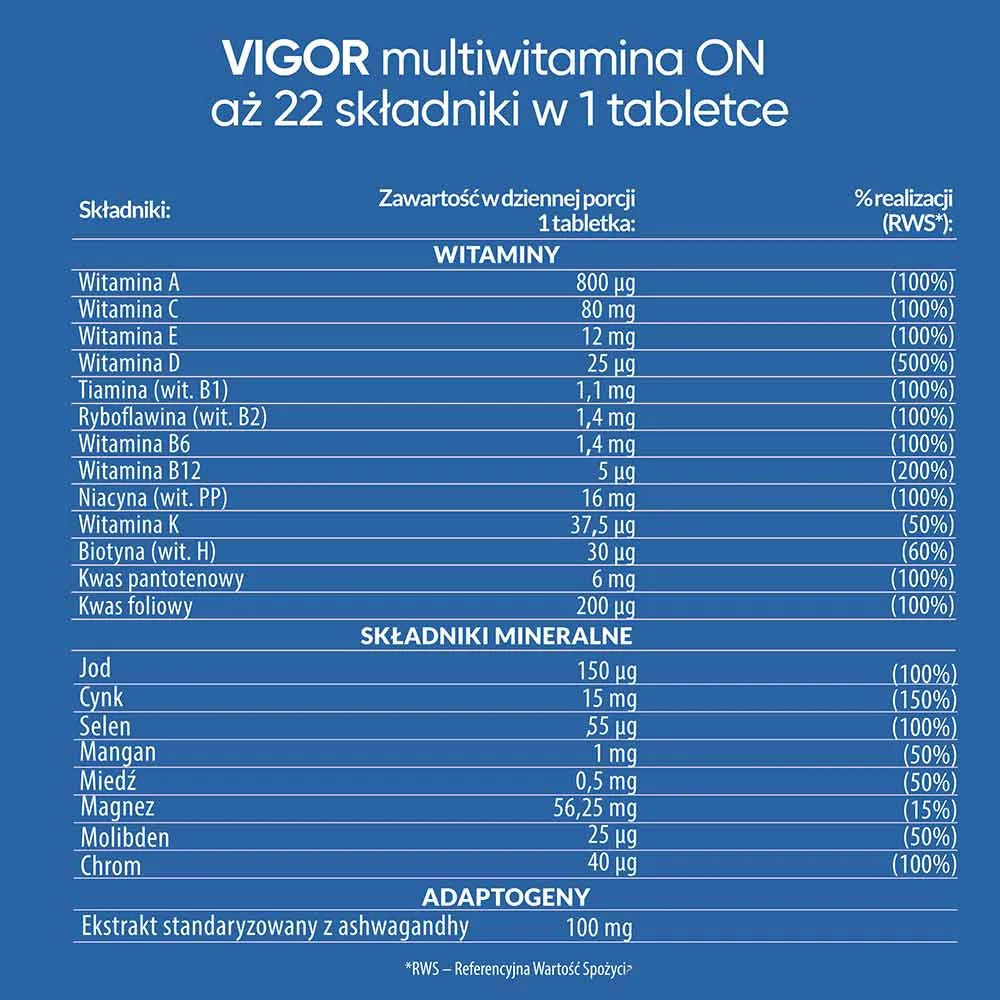 Vigor Multiwitamina ON, suplement diety, 60 tabletek 