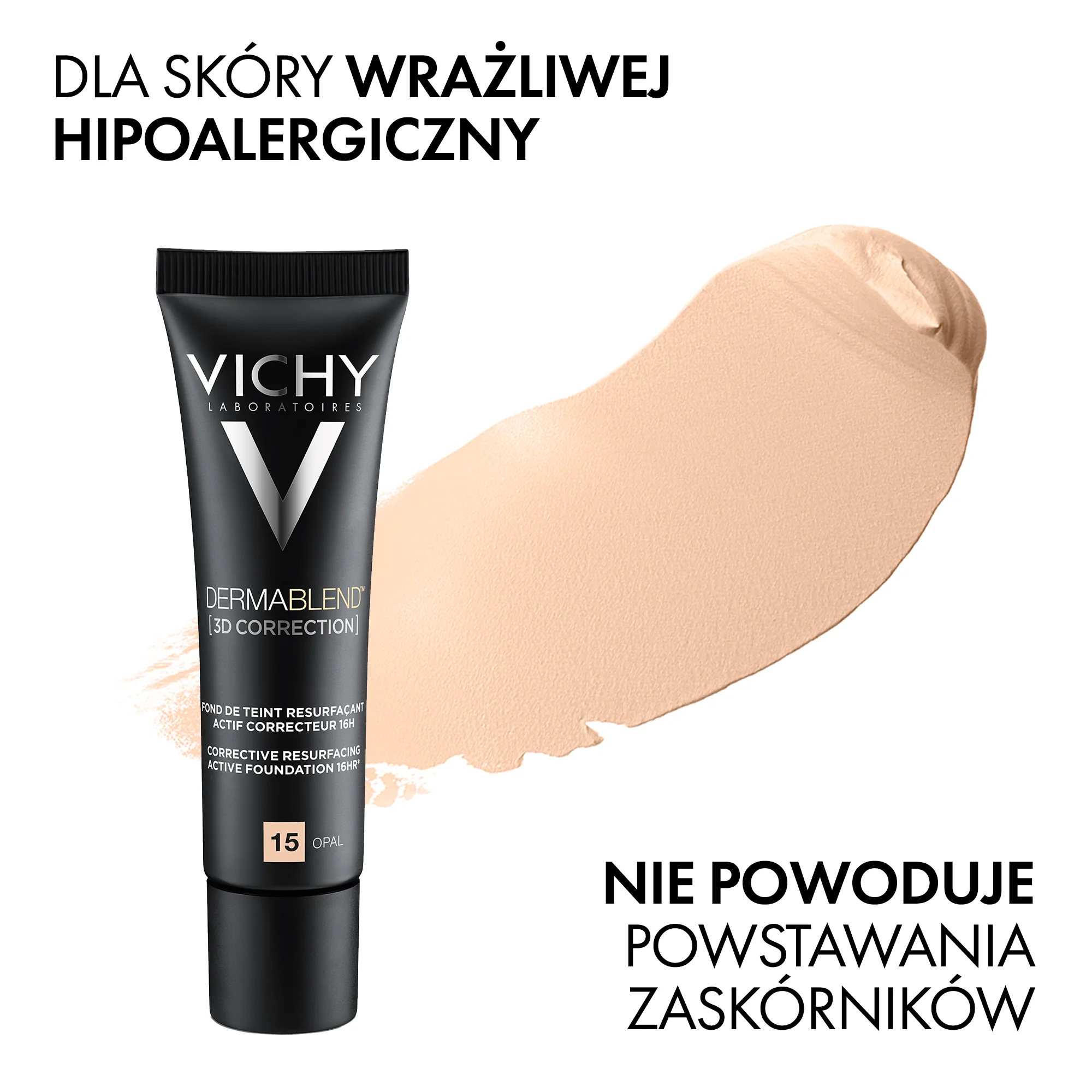 Vichy Dermablend 3D Correction podkład wyrównujący powierzchnię skóry SPF 25, 15 Opal, 30 ml