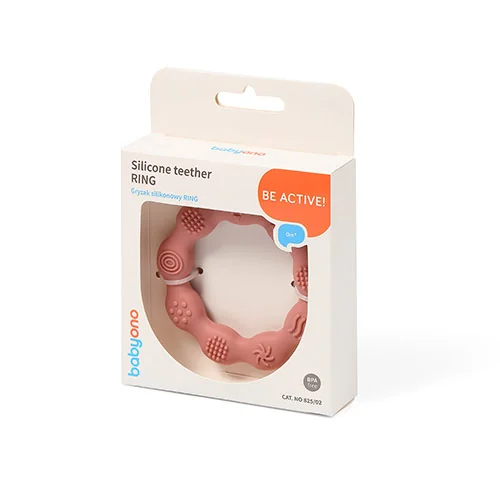 Babyono Gryzak silikonowy Ring różowy, 1 szt.