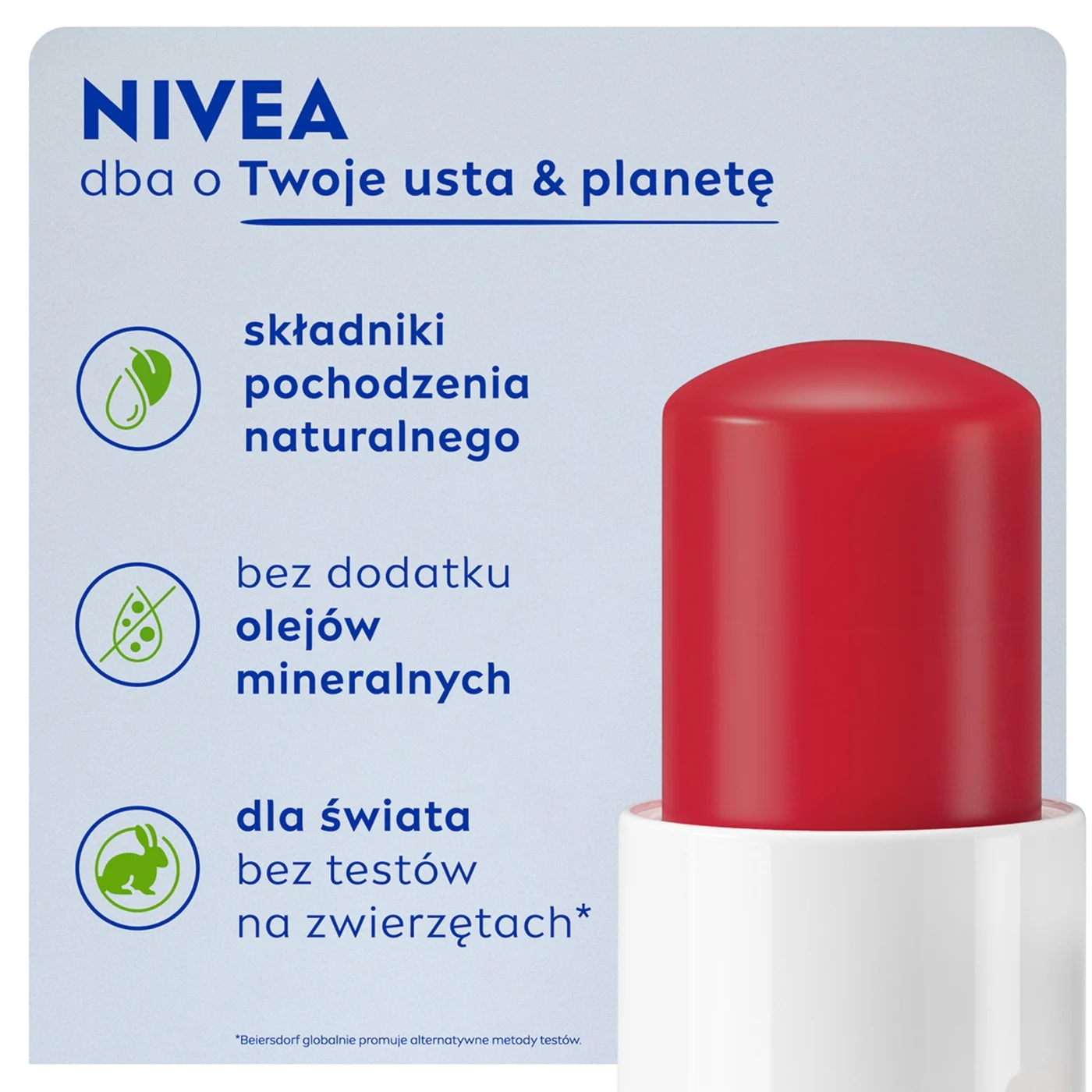 Nivea Strawberry Shine pielęgnująca pomadka do ust, 4,8 g