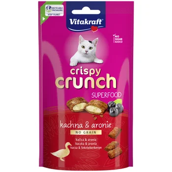 Vitakraft Crispy Crunch kaczka z aronią, przysmak dla kota, 60 g
