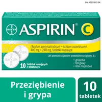 Aspirin C, 400 mg + 240 mg, 10 tabletek musujących