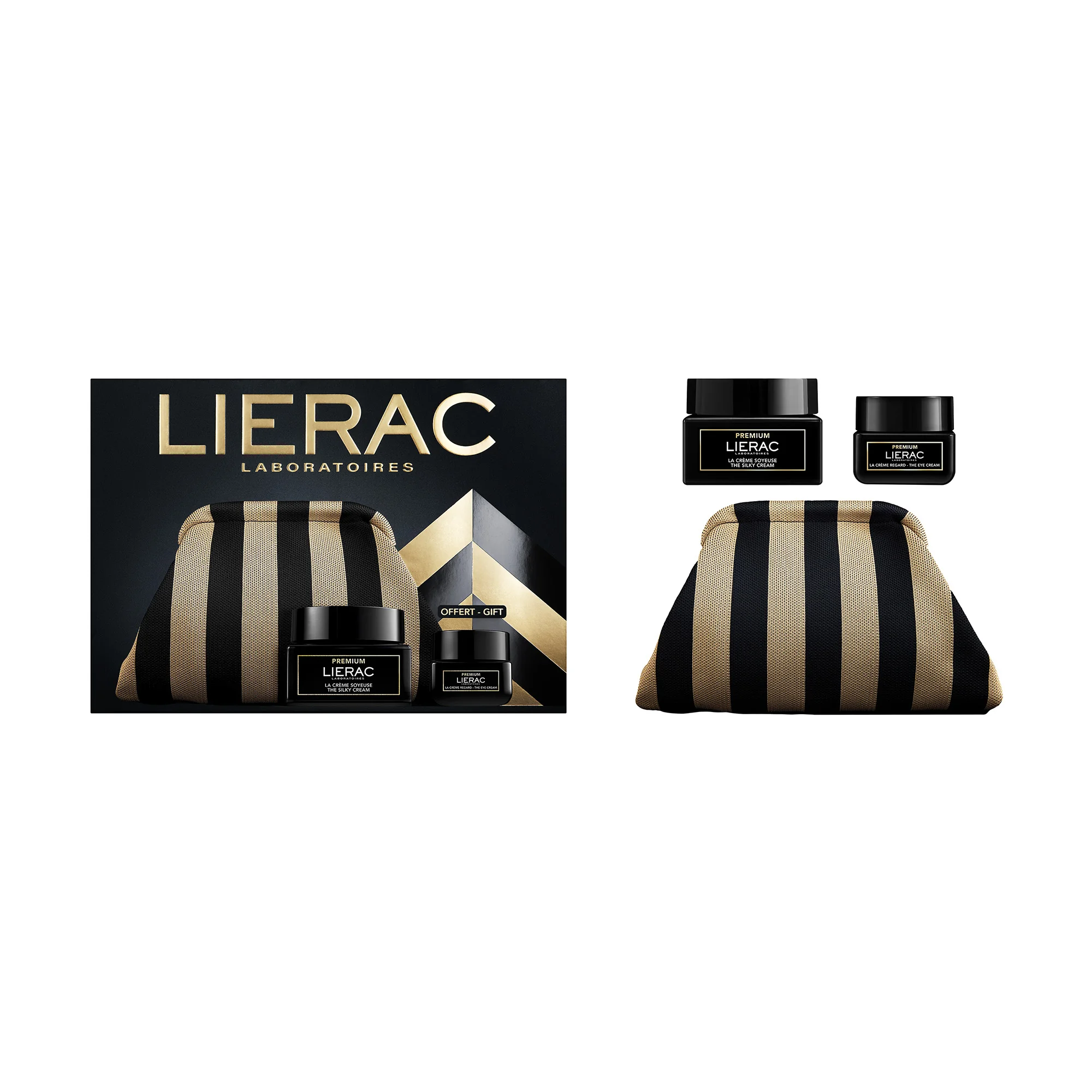 Lierac Premium Zestaw krem jedwabisty, 50 ml + krem pod oczy, 20 ml + kosmetyczka