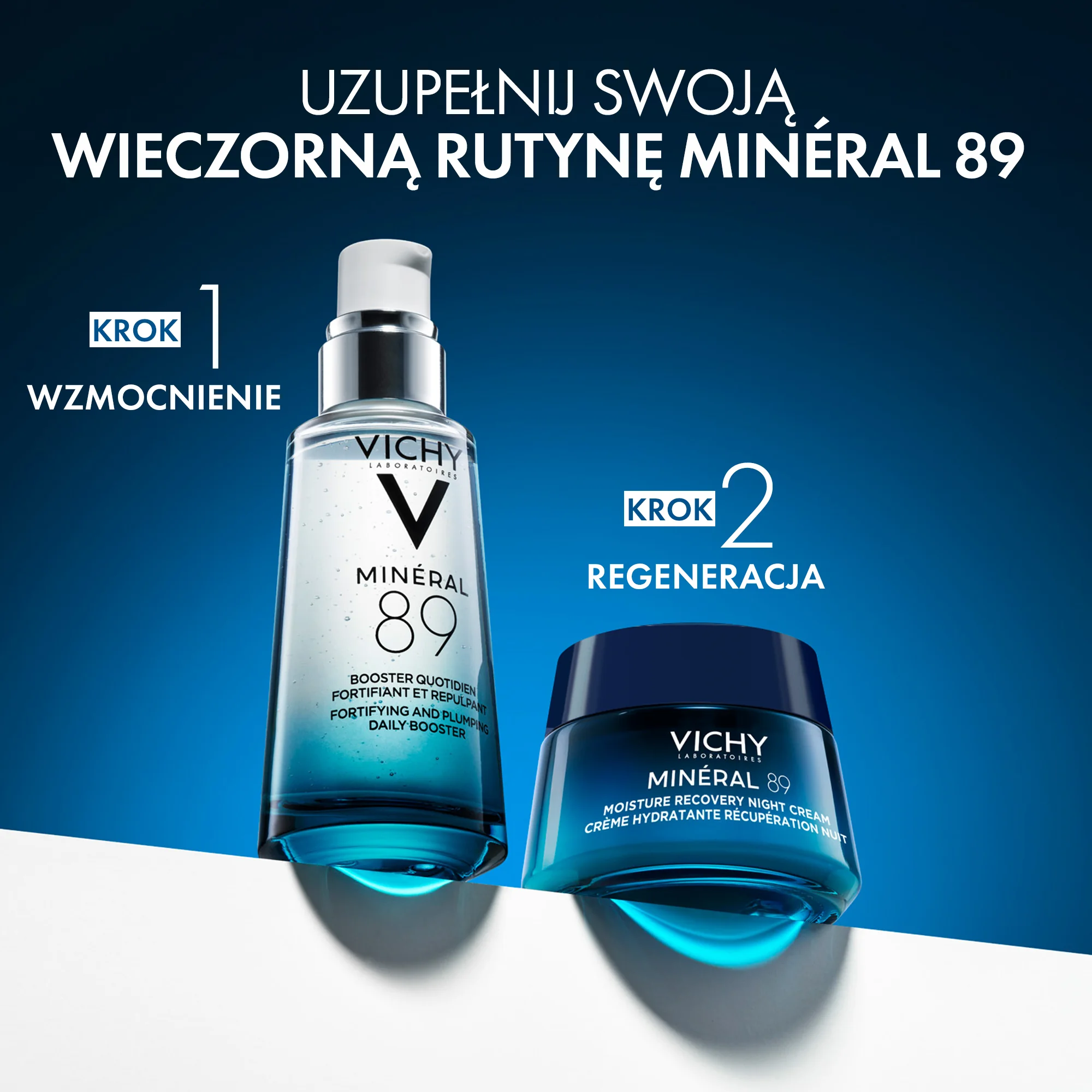 Vichy Mineral 89 Nawilżająco-regenerujący krem na noc z melatoniną, 50 ml