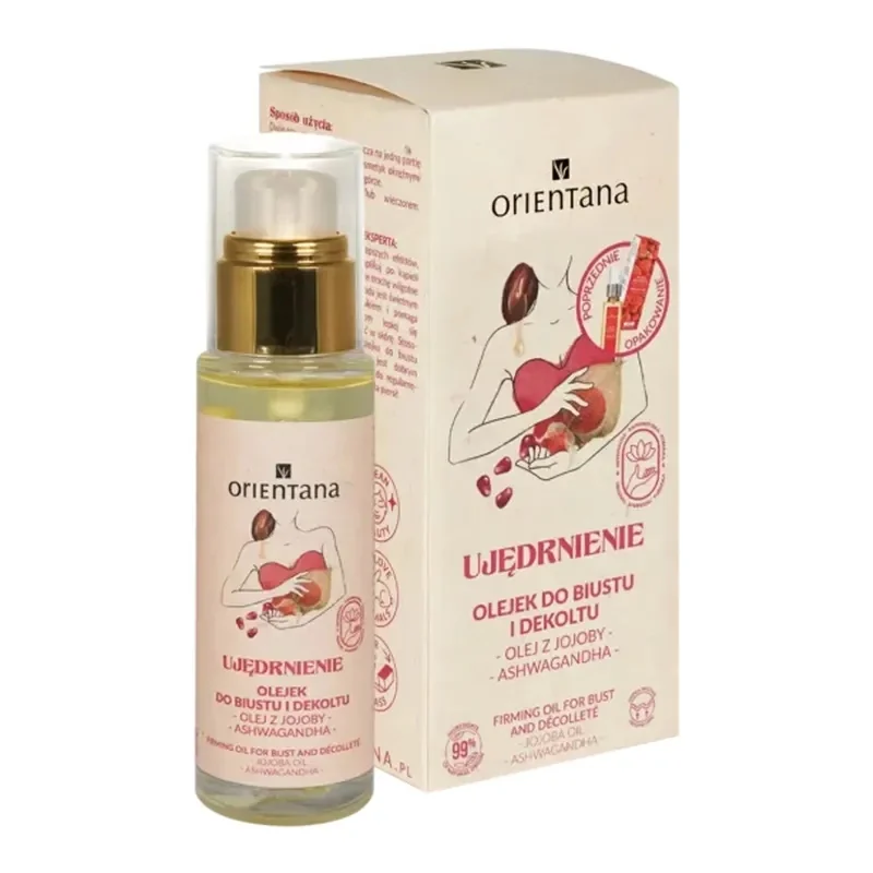 Orientana UJĘDRNIENIE Olej z jajoby Ashwagandha olejek do biustu i dekoltu, 30 ml