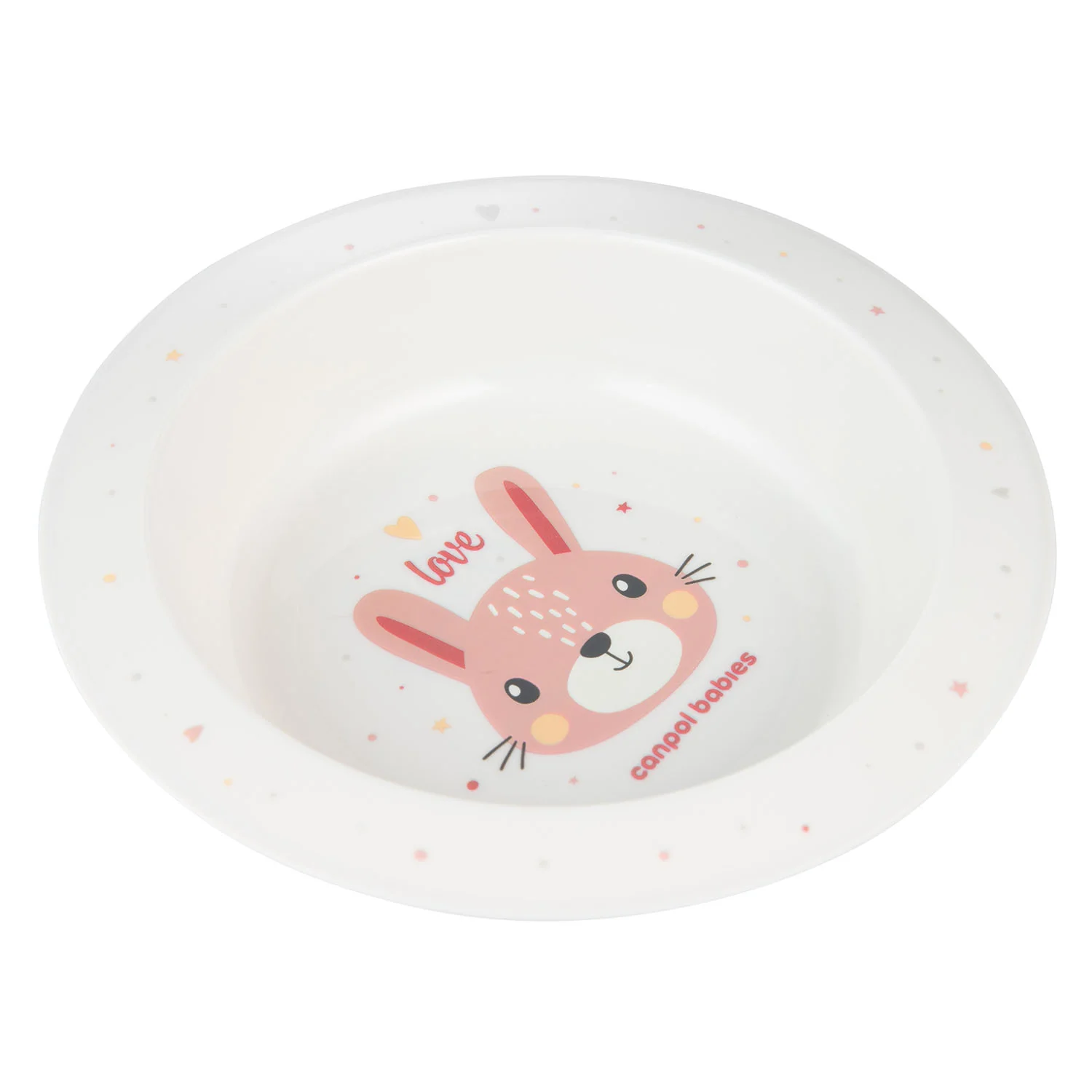 Canpol Babies Plastikowa miska dla dziecka CUTE ANIMALS różowa 270 ml, 1 sztuka