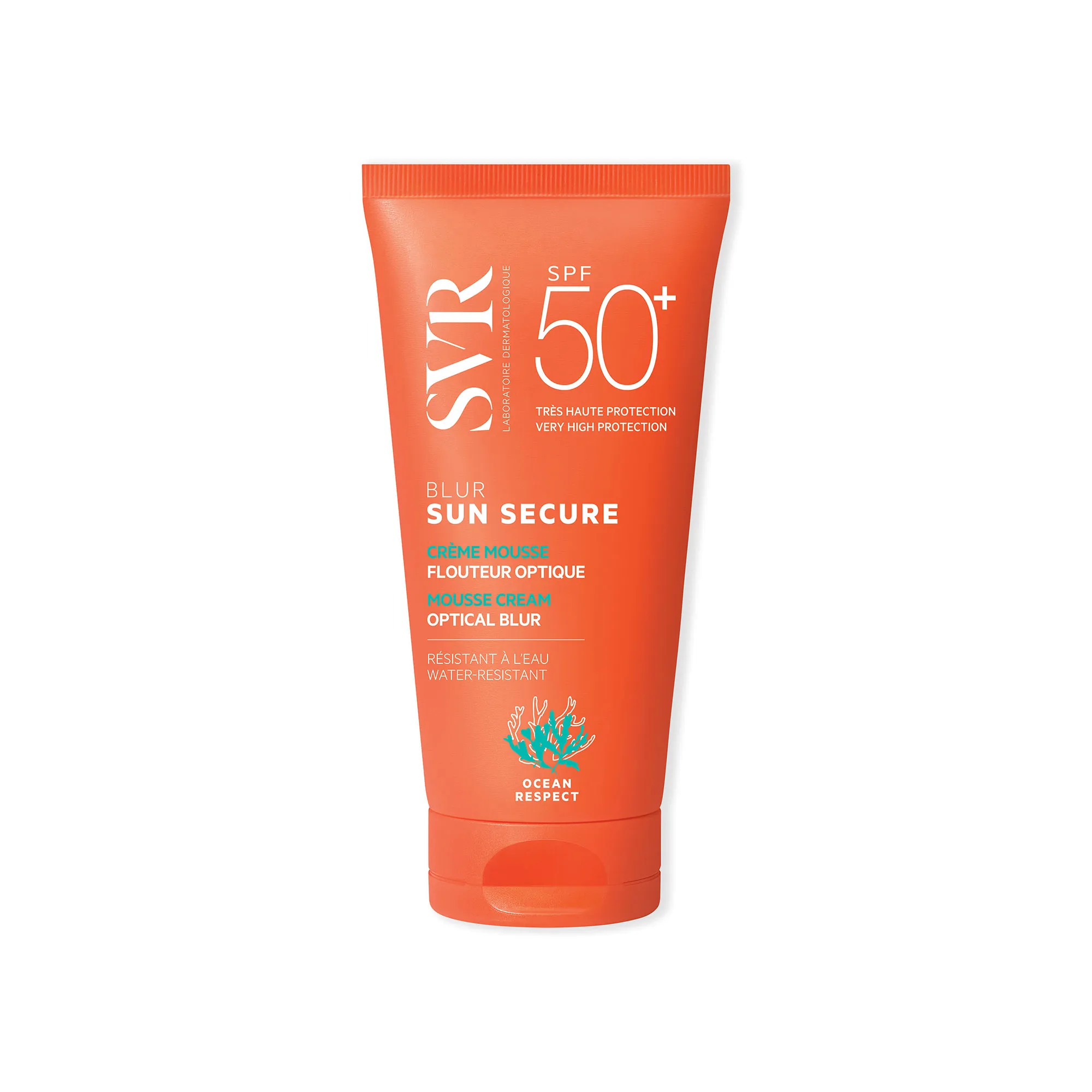 SVR Sun Secure Blur SPF 50+, nawilżający, kremowy mus ochronny, 50 ml