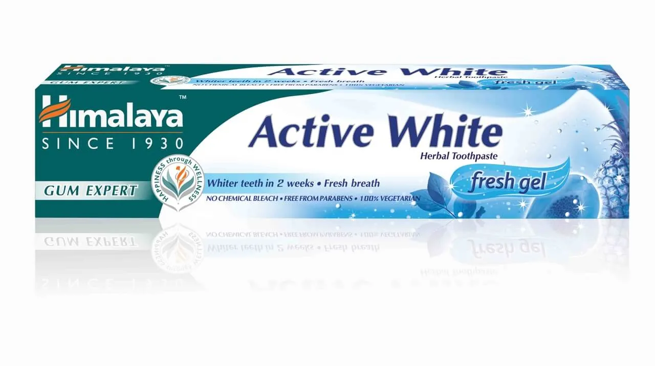 Himalaya Active White, łagodząco-nawilżający żel do zębów, 75 ml