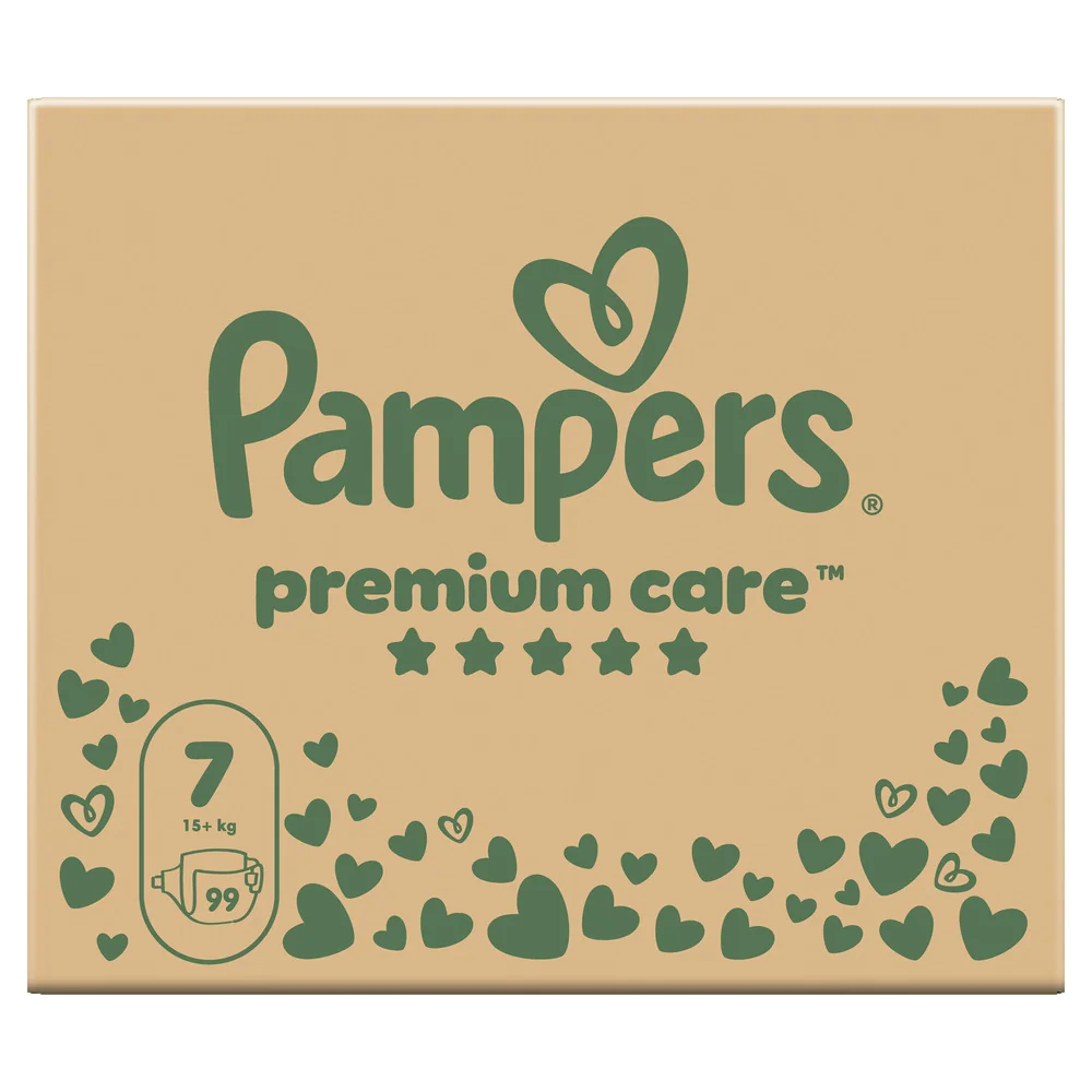 Pampers Premium Care 7 pieluchy, rozmiar 7, 15+ kg, 99 sztuk