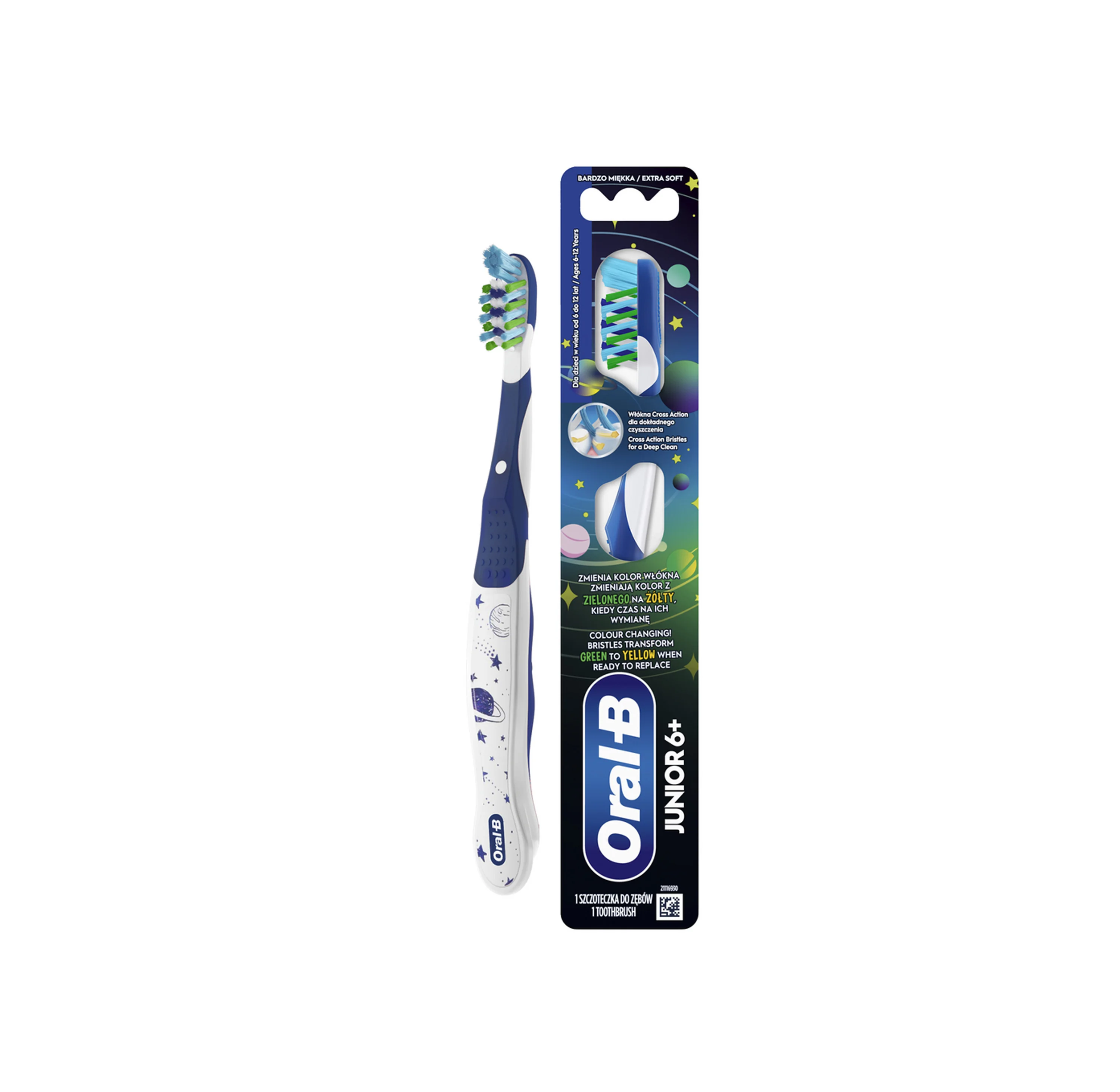Oral-B Junior manualna szczoteczka do zębów – wyjątkowo miękkie włókna 6–12 lat, 1 sztuka