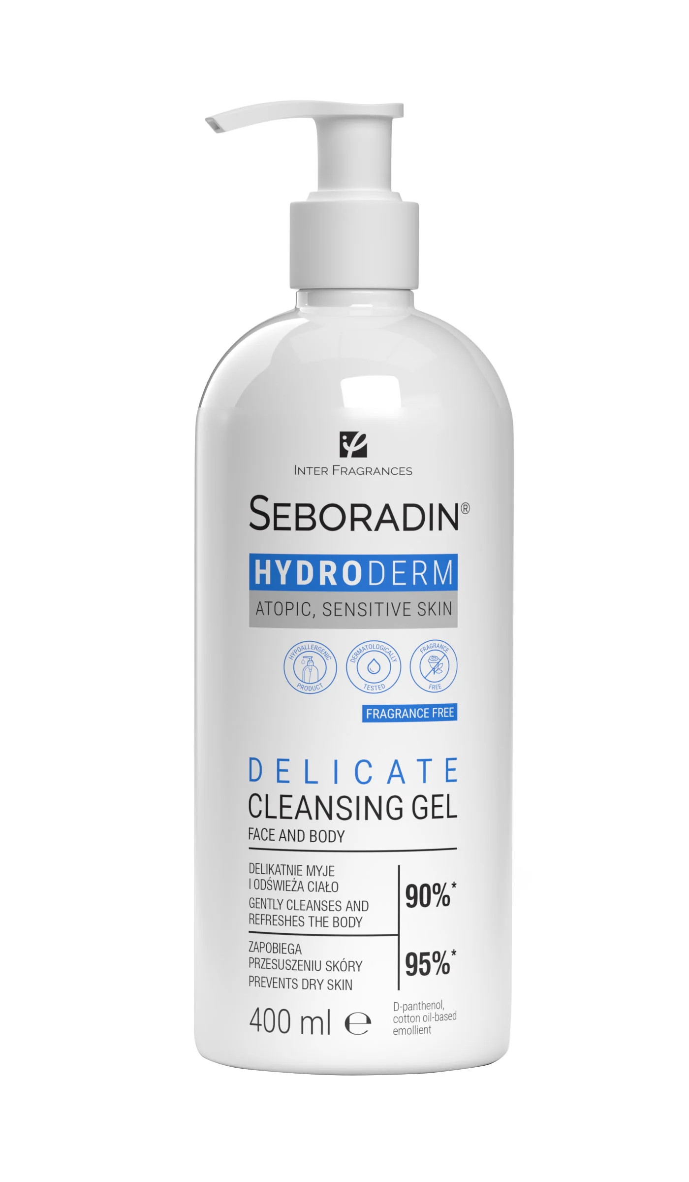 Seboradin Hydroderm oczyszczający żel do twarzy i ciała, 400 ml