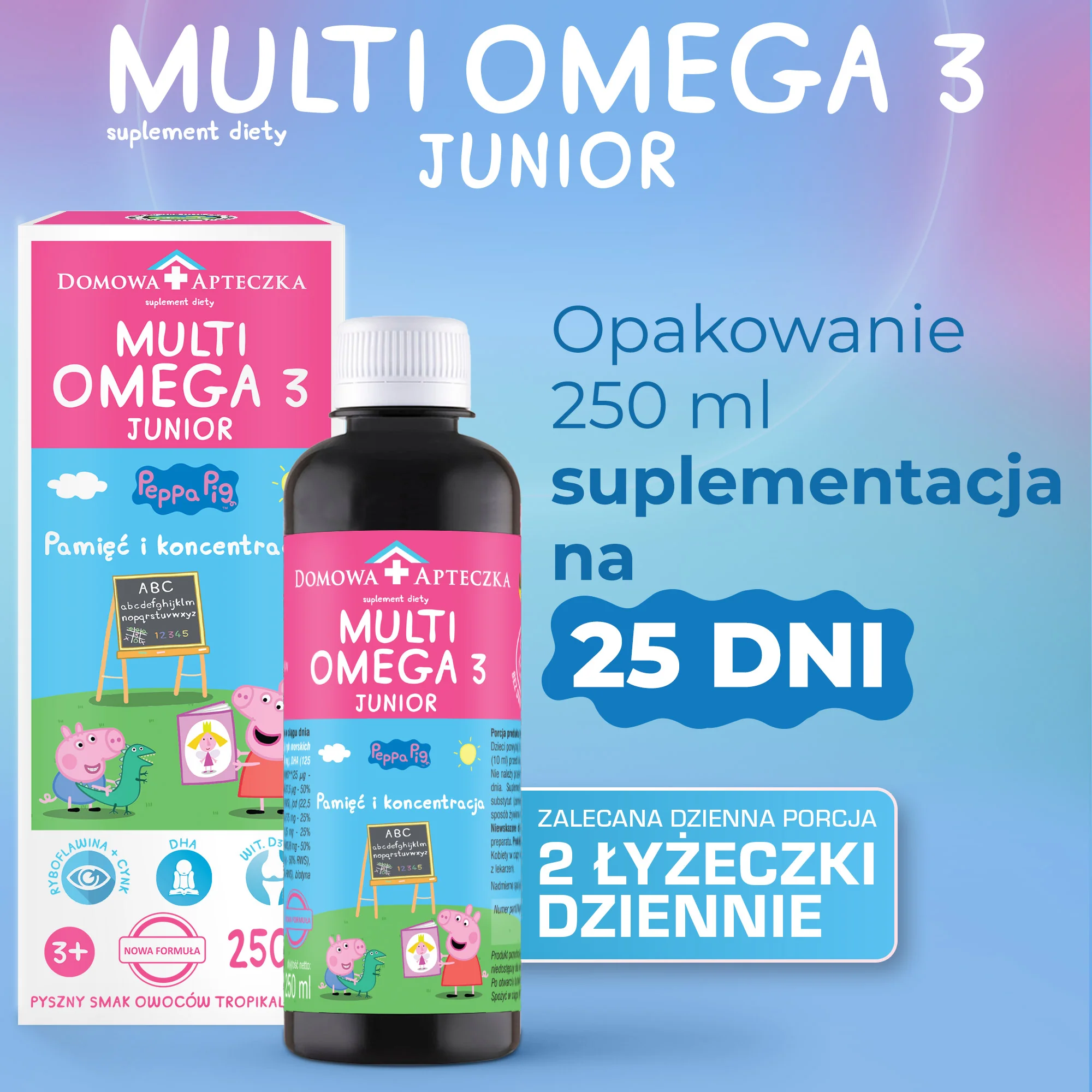 Domowa Apteczka Multiomega 3 Junior tran, 250 ml