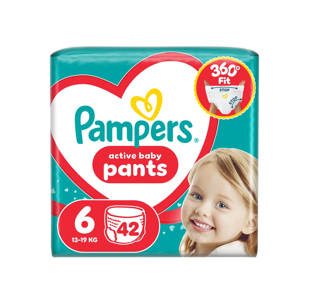 Pampers Active Baby Pants 6 pieluchomajtki, rozmiar 6, 13-19 kg, 42 sztuki