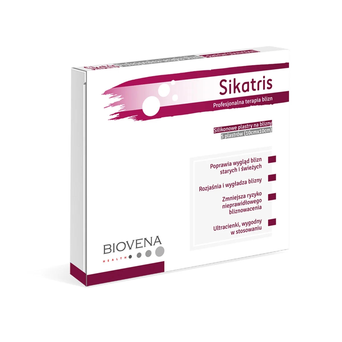 Sikatris® silikonowe plastry na blizny 10 x 10cm, 5 sztuk