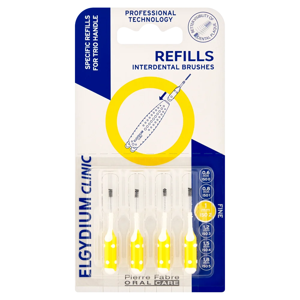 Elgydium Clinic Refills Żółte (ISO 2) wkład do szczoteczki międzyzębowej, 4 sztuki