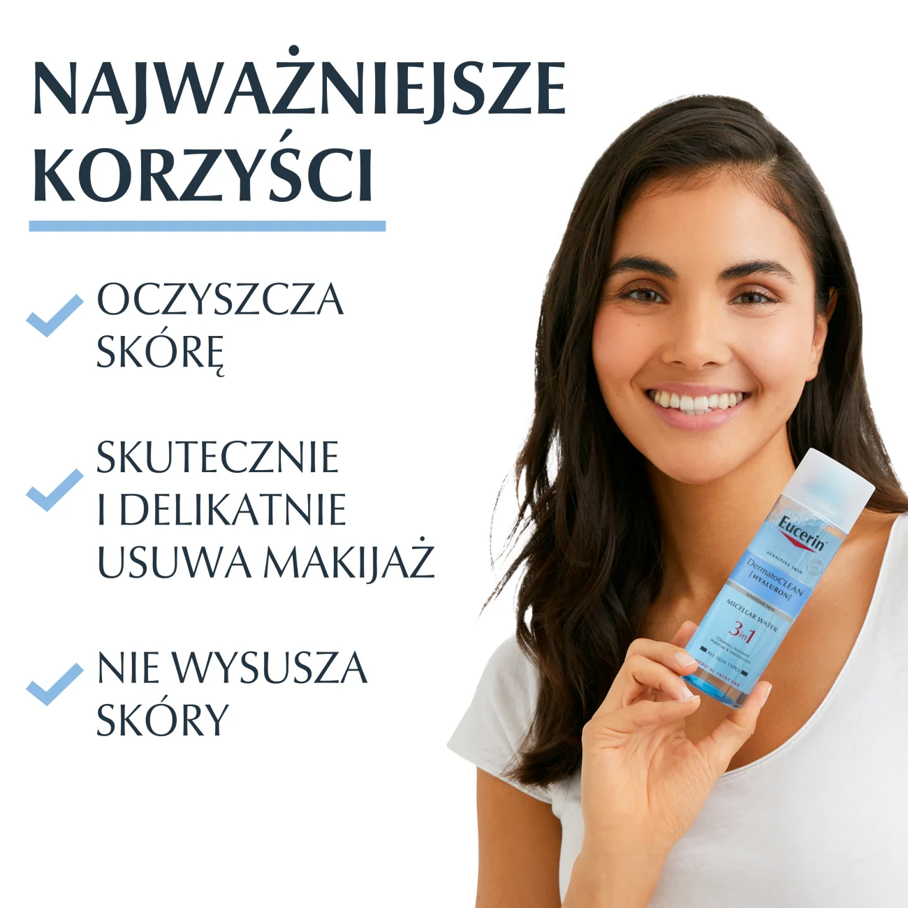 Eucerin DermatoCLEAN Hyaluron 3 w 1 płyn micelarny, 400 ml