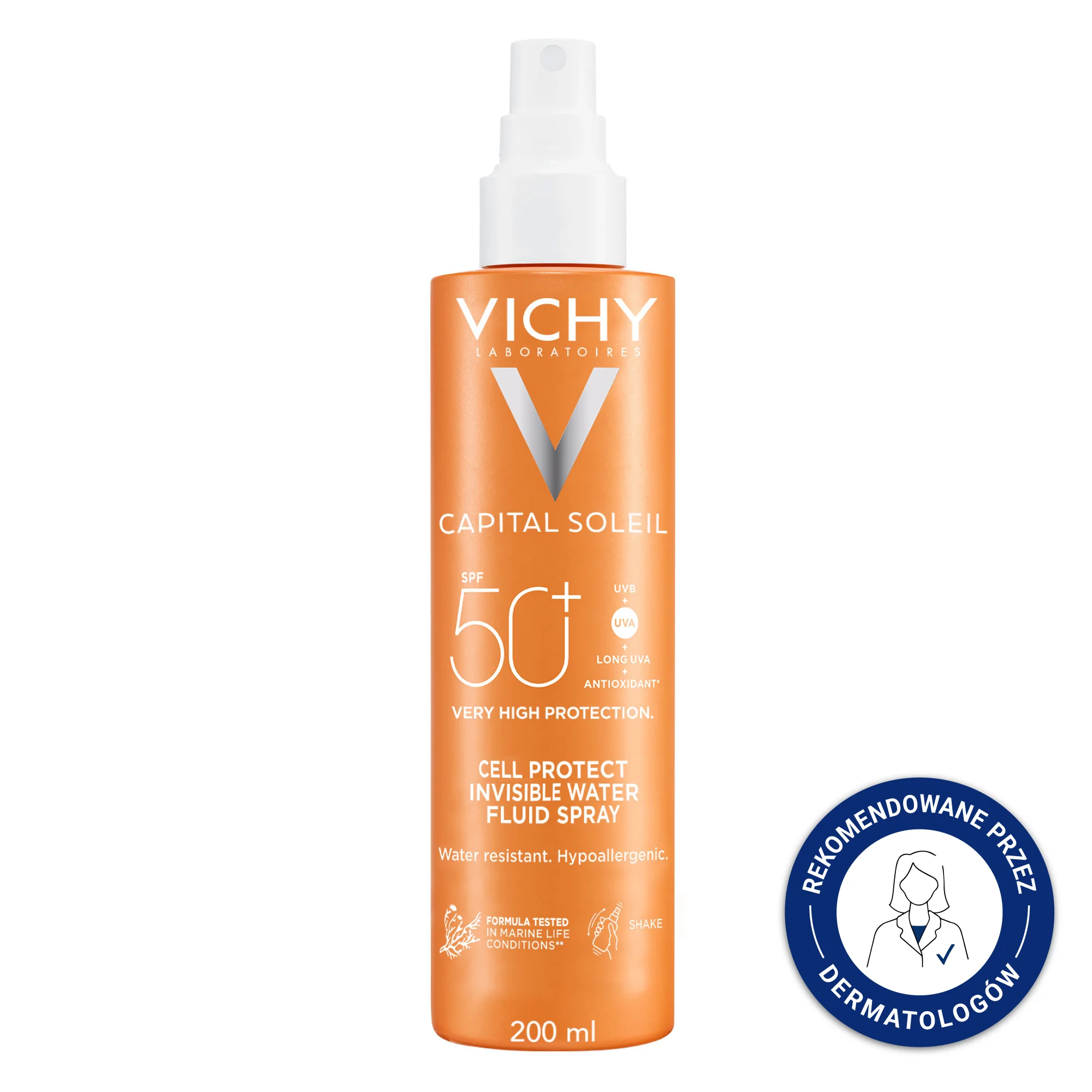 Vichy Capital Soleil Cell Protect UV spray ochronny do ciała SPF 50+, 200 ml