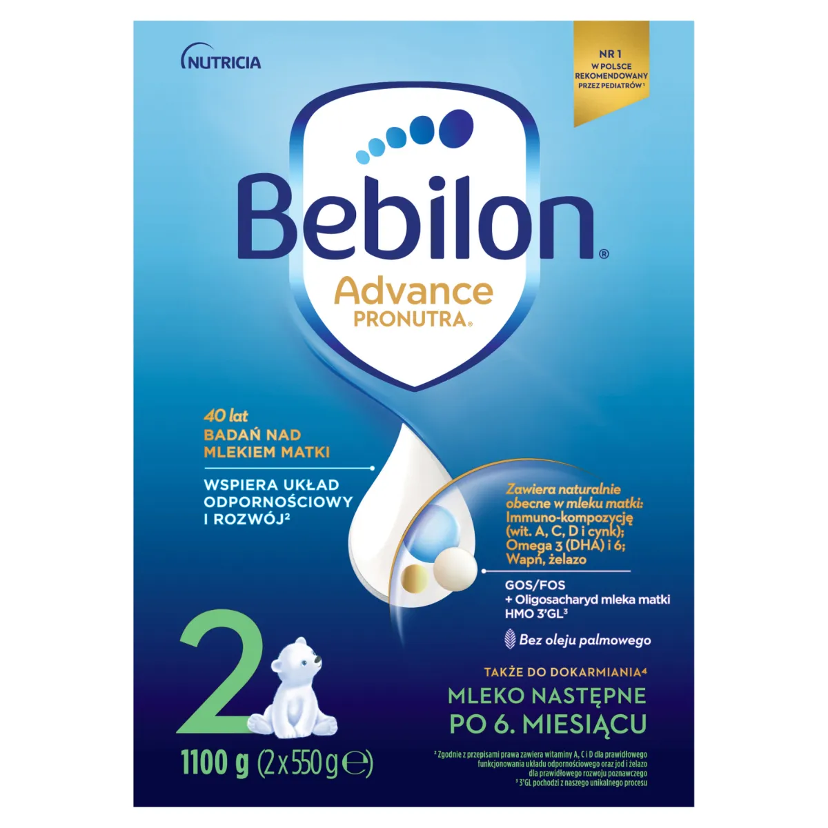 Bebilon 2 Pronutra Advance, mleko następne po 6. miesiącu 1100 g 