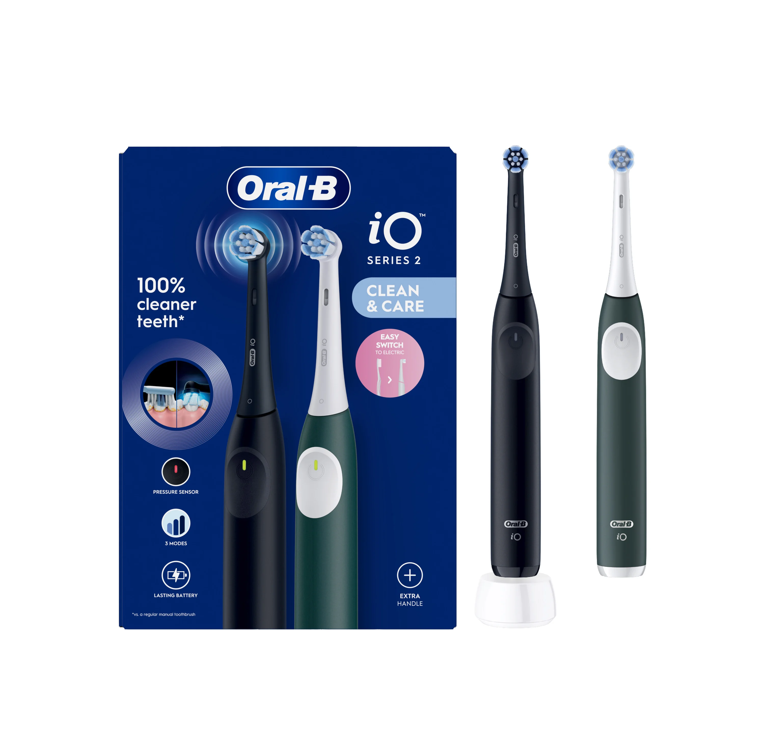 Oral-B iO 2 Night Black i Forest Green szczoteczka elektryczna, 2 sztuki