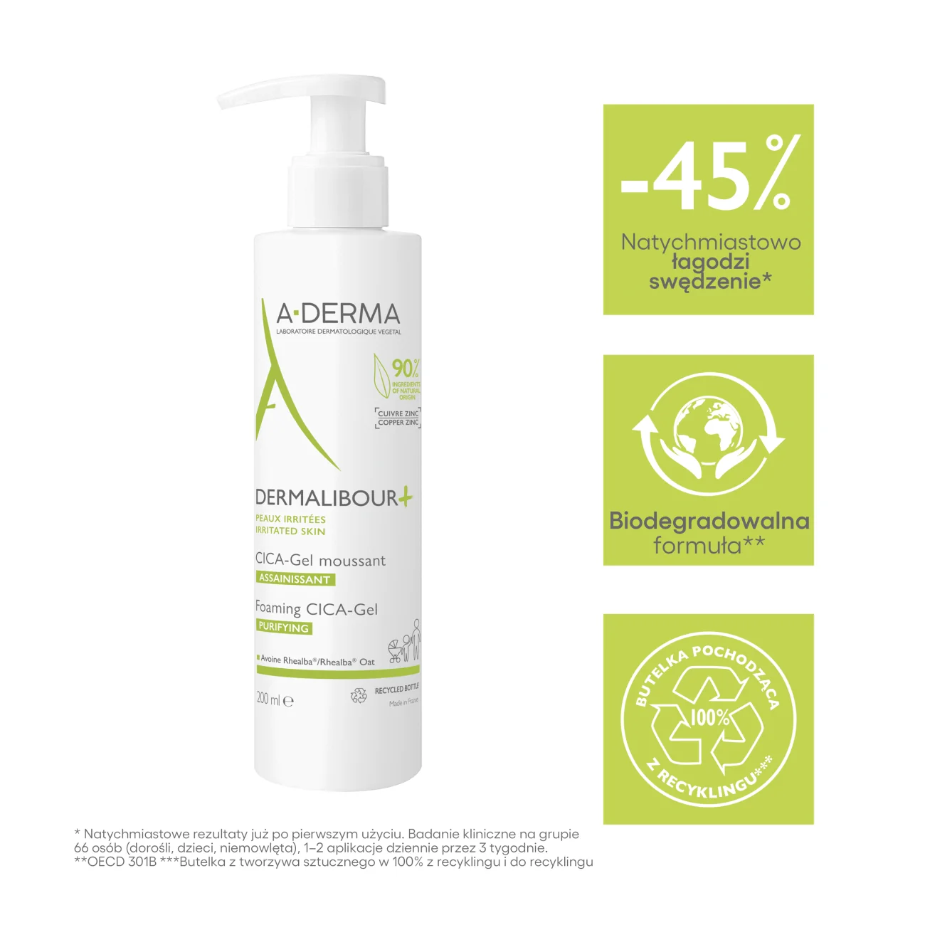 A-derma Dermalibour+ Cica Żel do mycia skóry podrażnionej, 200ml