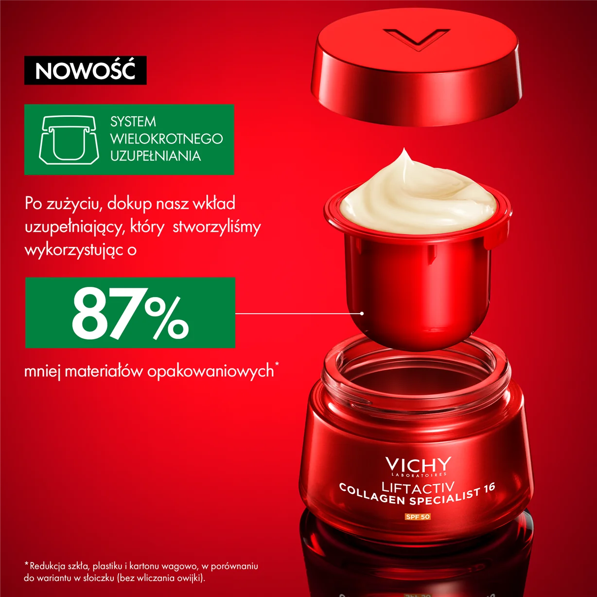 Vichy Liftactiv Collagen 16 SPF 50 krem z systemem wielokrotnego uzupełniania, 50 ml