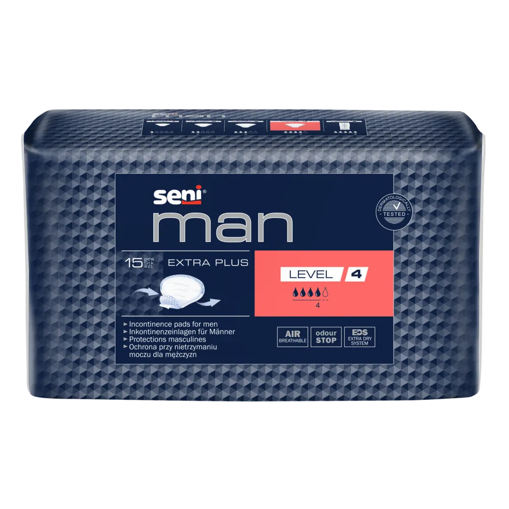 Seni Man Extra Plus Level 4, wkładki urologiczne, 15 sztuk