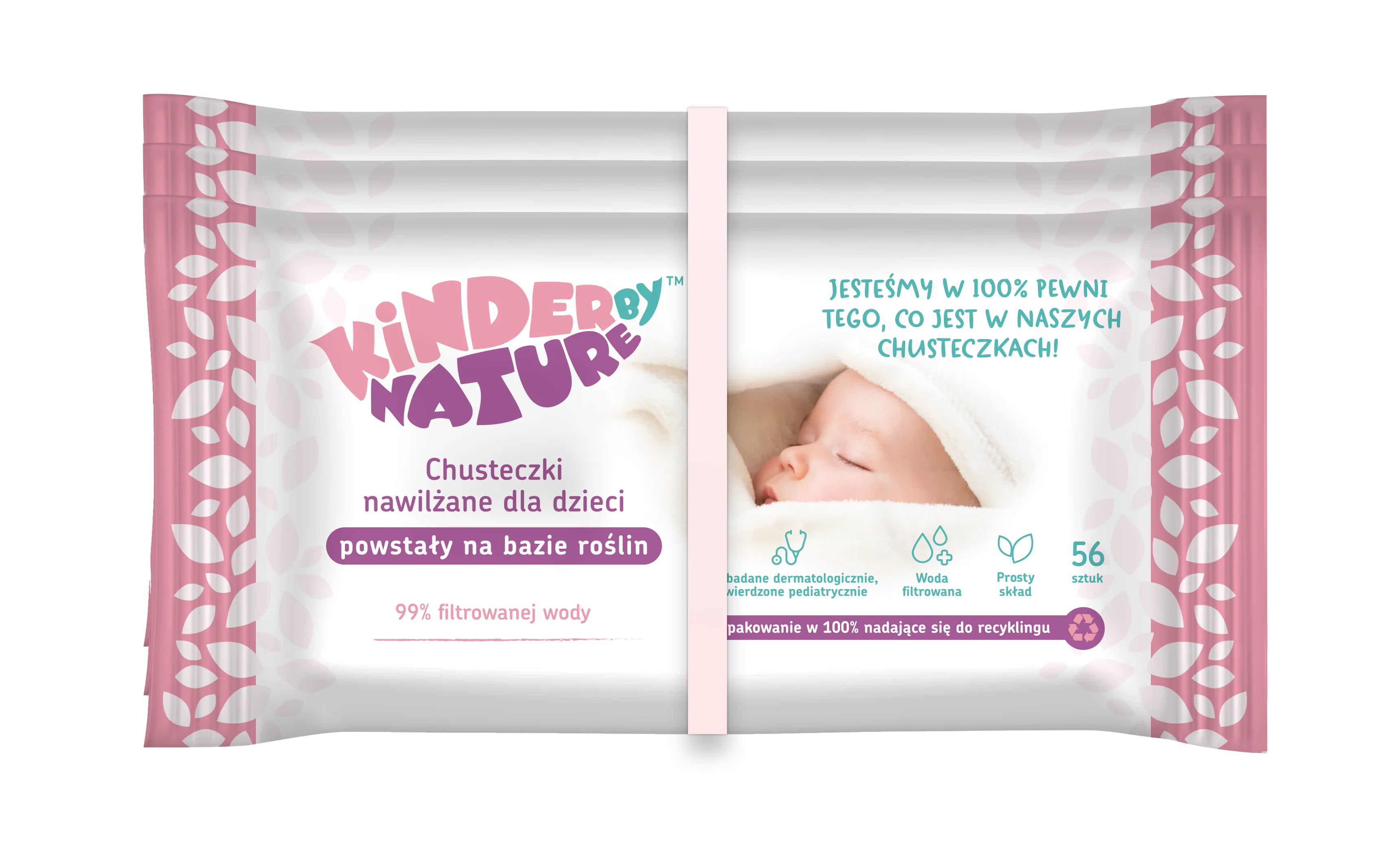Kinder by Nature chusteczki nawilżane dla dzieci i niemowląt, 56 x 3 op.