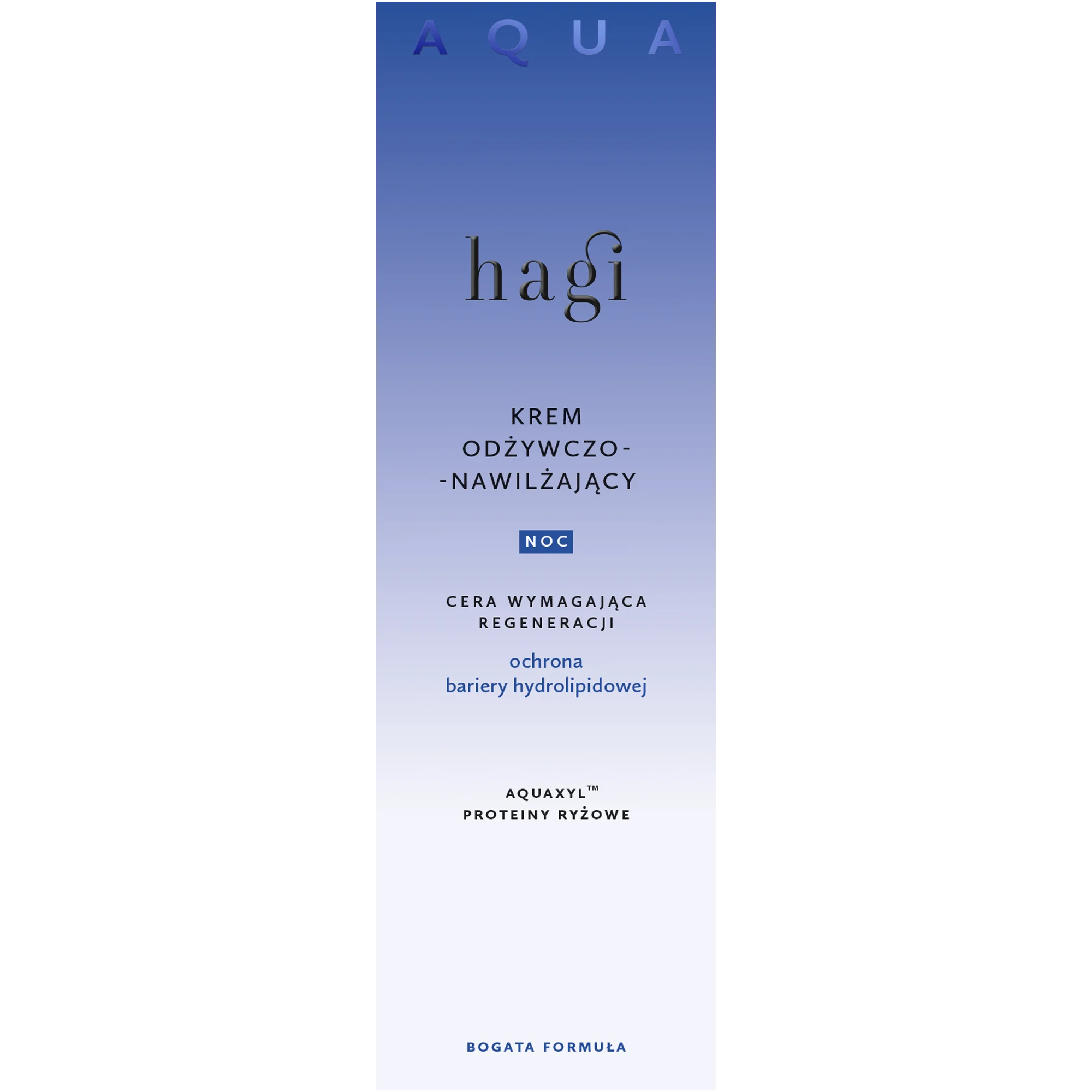 Hagi Aqua Zone krem odżywczo-nawilżający na noc cera wymagająca regeneracji, 50 ml
