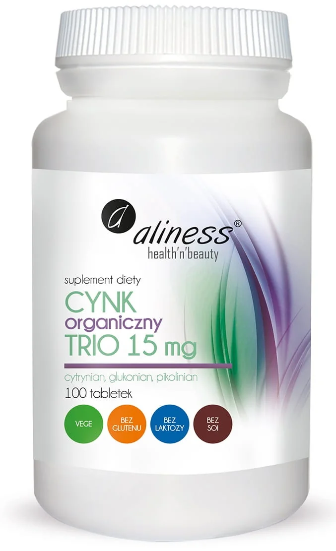 Aliness® Cynk organiczny Trio 15 mg 100 kapsułek